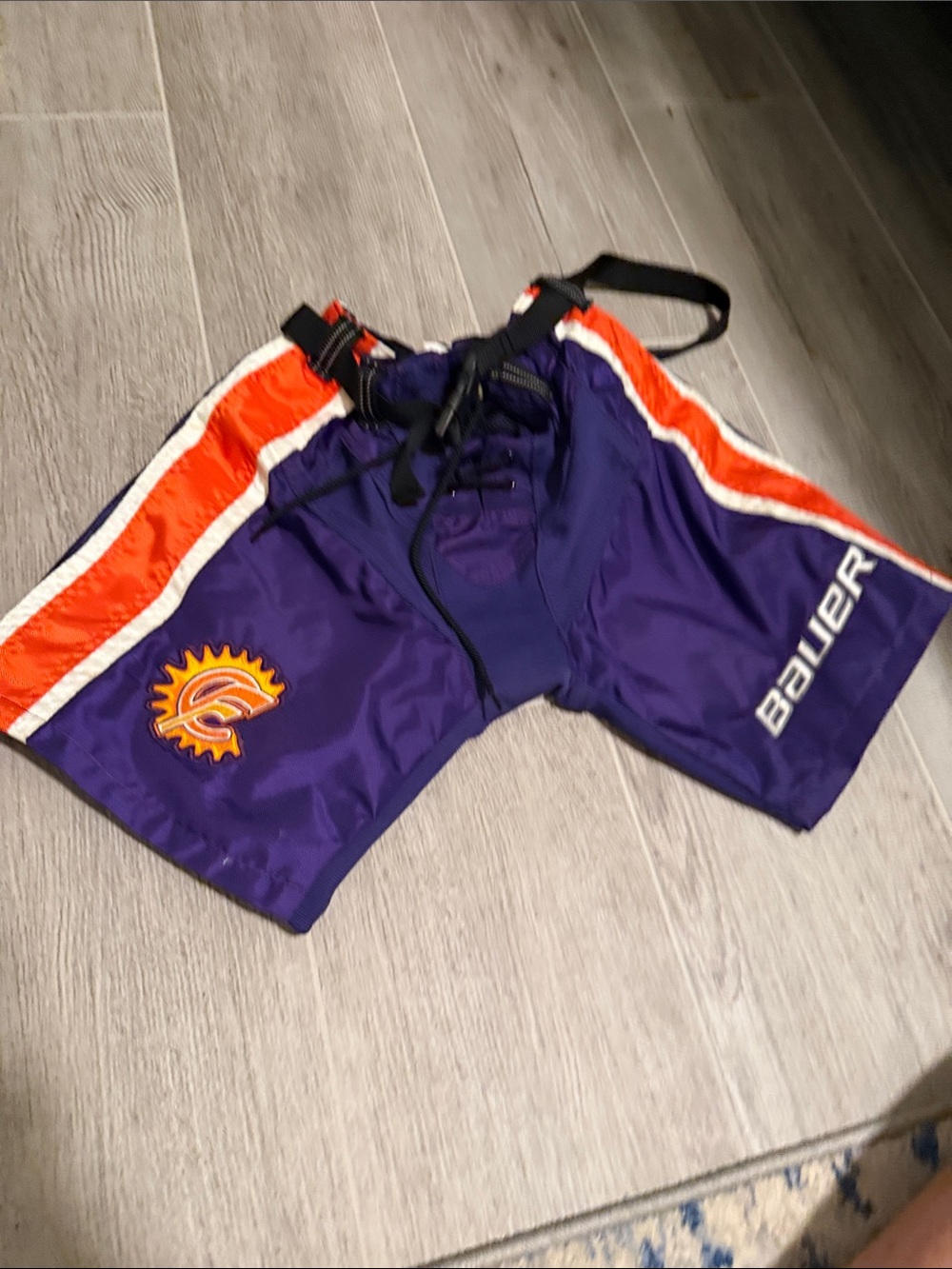 Bauer JR S Purple Hockey Shell with Orange Accents